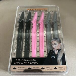 NWT Paris Hilton 6-Piece Grooming Touch Up Razors Makeup Tools Accessory Beauty